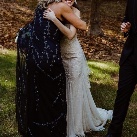 Navy classy dress(long) - Picture 4 of 8